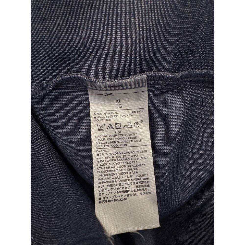 Banana Republic Mens XL Blue Jersey Knit Short Sleeve Button Down Shirt Pockets‎ - Picture 3 of 3